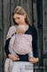 Ringsling, Jacquard Weave (60% cotton, 28% merino wool, 8% silk, 4% cashmere), with gathered shoulder - HEXA FLOWERS PINK  - long 2.1m #babywearing