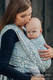 Baby Wrap, Jacquard Weave (60% cotton, 28% merino wool, 8% silk, 4% cashmere) - HEXA FLOWERS BLUE  - size XL (grade B) #babywearing