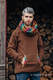 Fleece Sweatshirt - size L - brown with Little Herringbone Imagination Dark #babywearing