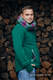 Fleece Sweatshirt - size S - dark green with Little Herringbone Impression Dark #babywearing