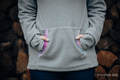 Fleece Sweatshirt - size M - grey with Little Herringbone Tamonea #babywearing