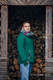 Fleece Pullover - Größe XXL - dunkelgrün mit Little Herringbone Impression Dark #babywearing