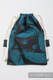 Sackpack made of wrap fabric (100% cotton) - FEATHERS TURQUOISE & BLACK - standard size 32cmx43cm #babywearing