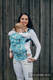 Nosidełko Ergonomiczne z tkaniny żakardowej 100% bawełna , Baby Size, ZAKRĘCONE LIŚCIE KREM Z TURKUSEM - Druga Generacja #babywearing