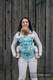 Ergonomic Carrier, Baby Size, jacquard weave 100% cotton - TWISTED LEAVES CREAM & TURQUOISE - Second Generation #babywearing