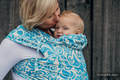 WRAP-TAI carrier Mini with hood/ jacquard twill / 100% cotton / TWISTED LEAVES CREAM & TURQUOISE  #babywearing
