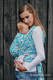 Baby Wrap, Jacquard Weave (100% cotton) - TWISTED LEAVES CREAM & TURQUOISE - size XL #babywearing