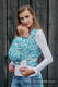 Żakardowa chusta do noszenia dzieci, bawełna - ZAKRĘCONE LIŚCIE KREM Z TURKUSEM - rozmiar S (drugi gatunek) #babywearing
