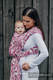 Baby Wrap, Jacquard Weave (100% cotton) - TWISTED LEAVES CREAM & PURPLE - size M (grade B) #babywearing