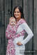 Tragetuch, Jacquardwebung (100% Baumwolle) - TWISTED LEAVES CREME & LILA - Größe XL #babywearing