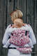 Nosidło Klamrowe ONBUHIMO z tkaniny żakardowej (100% bawełna), rozmiar Standard - ZAKRĘCONE LIŚCIE KREM Z PURPURĄ  #babywearing