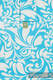 Bolso hecho de tejido de fular (100% algodón) - TWISTED LEAVES CREAM & TURQUESA - talla estándar 37 cm x 37 cm #babywearing