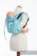 Lenny Buckle Onbuhimo baby carrier, standard size, jacquard weave (100% cotton) - TWISTED LEAVES CREAM & TURQUOISE (grade B) #babywearing