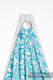 Żakardowa chusta kółkowa do noszenia dzieci, bawełna - ZAKRĘCONE LIŚCIE KREM Z TURKUSEM  - long 2.1m #babywearing