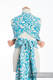 WRAP-TAI portabebé Mini con capucha/ jacquard sarga/100% algodón/ TWISTED LEAVES CREAM & TURQUESA  #babywearing