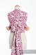 WRAP-TAI portabebé Mini con capucha/ jacquard sarga/100% algodón/ TWISTED LEAVES CREAM & MORADO #babywearing