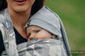 Baby Wrap, Jacquard Weave (80% cotton 14% linen 6% tussah silk) - SWALLOWS GREY - size L #babywearing