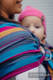 Chusta kółkowa do noszenia dzieci, tkana splotem jodełkowym, bawełna, ramię bez zakładek - MAŁA JODEŁKA ŚWIATŁA NOCY  - long 2.1m #babywearing