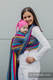 Chusta do noszenia dzieci, tkana splotem jodełkowym, bawełna - MAŁA JODEŁKA ŚWIATŁA NOCY - rozmiar XL #babywearing