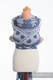 WRAP-TAI carrier Toddler with hood/ jacquard twill / 80% cotton, 20% merino wool / WARM HEARTS NAVY BLUE & WHITE #babywearing