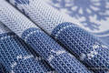 Baby Wrap, Jacquard Weave (80% cotton, 20% merino wool) - WARM HEARTS NAVY BLUE & WHITE - size L #babywearing