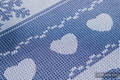 Baby Wrap, Jacquard Weave (80% cotton, 20% merino wool) - WARM HEARTS NAVY BLUE & WHITE - size L #babywearing