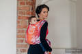 Żakardowa chusta do noszenia dzieci, bawełna - DRAGON POMARAŃCZOWY Z CZERWONYM - rozmiar M #babywearing