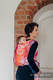 Żakardowa chusta do noszenia dzieci, bawełna - DRAGON POMARAŃCZOWY Z CZERWONYM - rozmiar XL #babywearing