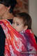 Żakardowa chusta do noszenia dzieci, bawełna - DRAGON POMARAŃCZOWY Z CZERWONYM - rozmiar M #babywearing