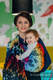 Bandolera de anillas, tejido Jacquard (100% algodón) - DRAGONFLY RAINBOW DARK - long 2.1m #babywearing
