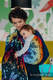 Żakardowa chusta kółkowa do noszenia dzieci, bawełna - WAŻKI TĘCZOWE DARK  - long 2.1m #babywearing