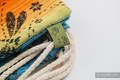Mochila portaobjetos hecha de tejido de fular (100% algodón) - DRAGONFLY RAINBOW DARK - talla estándar 32cmx43cm #babywearing