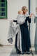 Żakardowa chusta do noszenia dzieci, bawełna - ŻYRAFA CIEMNY BRĄZ Z KREMEM - rozmiar M (drugi gatunek) #babywearing