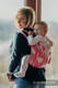 Nosidło Klamrowe ONBUHIMO z tkaniny żakardowej (100% bawełna), rozmiar Standard - SERDUSZKA RÓŻ z KREMEM 2.0 #babywearing
