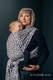 Fular, tejido jacquard (100% algodón) - CHEETAH MARRÓN OSCURO & BLANCO - talla M #babywearing