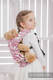 Mochila portamuñecos hecha de tejido, 100% algodón - TWISTED LEAVES CREAM & MORADO (grado B) #babywearing