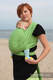 Chusta do noszenia dzieci, tkana splotem diamentowym, bawełna - Zielony Diament -  rozmiar S (drugi gatunek) #babywearing
