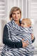 Langer Cardigan - Größe 2XL/3XL - Zebra Grafit & Weiss #babywearing