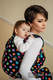 Baby Wrap, Jacquard Weave (100% cotton) - POLKA DOTS RAINBOW DARK - size L (grade B) #babywearing