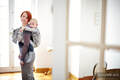 Baby Wrap, Jacquard Weave (60% cotton, 40% bamboo) - Galleons White & Black - size M #babywearing