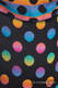 Lenny Buckle Onbuhimo baby carrier, standard size, jacquard weave (100% cotton) - POLKA DOTS RAINBOW DARK  #babywearing