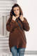 Asymmetrical Fleece Hoodie for Women - size XXL - Brown #babywearing