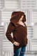 Asymmetrischer Fleece Pullover für Frauen - Größe L - Brown #babywearing