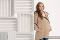 Chaqueta polar asimétrica con capucha para mujer - talla L - Cafe Latte (Grado B) #babywearing