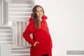 Asymmetrischer Fleece Pullover für Frauen - Größe XL - Rot #babywearing