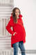 Chaqueta polar asimétrica con capucha para mujer - talla S - Rojo #babywearing