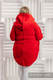 Chaqueta polar asimétrica con capucha para mujer - talla XXL - Rojo #babywearing