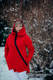 Chaqueta polar asimétrica con capucha para mujer - talla XXL - Rojo #babywearing