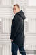 Asymmetrical Fleece Hoodie for Men - size L - Black #babywearing