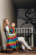 Fular, tejido jacquard (100% algodón) - RAINBOW STARS DARK - talla XL #babywearing
